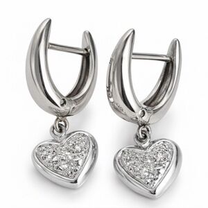 NWOT Sterling Silver Heart Earrings